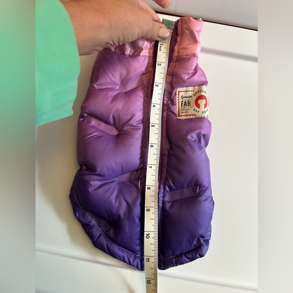 Fabdog Pet Apparel Dog puffer Coat XS Purple Pink Ombré - Picture 7 of 9